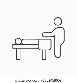 Massage-Ikone in schwarz-dünne Linie Stil.