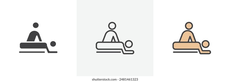 Massage icon symbol collection on white background.