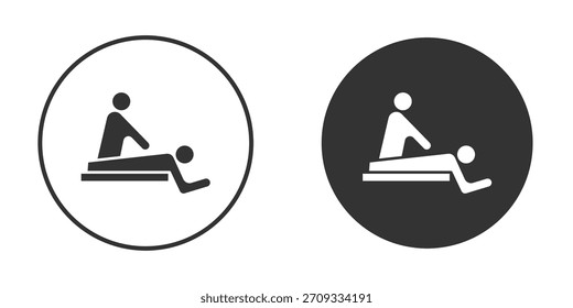 Estilo sólido del Iniciar sesión del símbolo del icono del masaje.