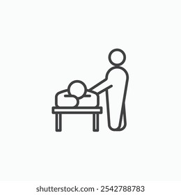 Massage icon in thin outlined.