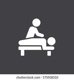 Massage Icon Vector, Filled Flat Sign, Solid White Pictogram Isolated On Gray. Spa Services Symbol, Logo Illustration