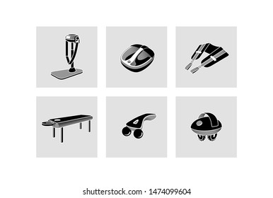 Massage icons. Body massagers set.