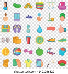 Massage icons set. Cartoon style of 36 massage vector icons for web for any design