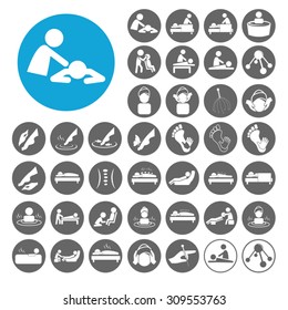 Massage icons set. Illustration EPS10