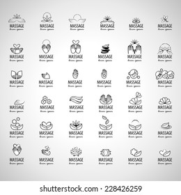 Massage Icons Set - Isolated On Gray Background - Vector Illustration, Graphic Design Editable For Your Design 