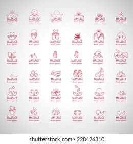 Massage Icons Set - Isolated On Gray Background - Vector Illustration, Graphic Design Editable For Your Design 