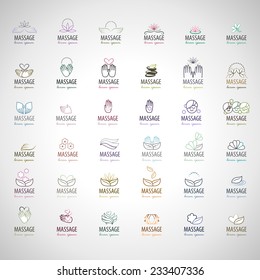 Massage Icons Set - Isolated On Gray Background - Vector Illustration, Graphic Design Editable For Your Design