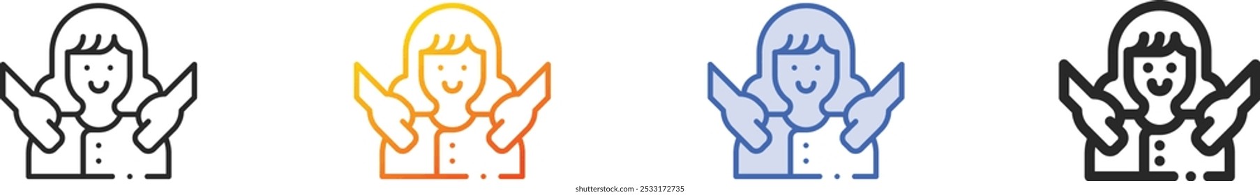 massage icon.Thin Linear, Gradient, Blue Stroke and bold Style Design Isolated On White Background