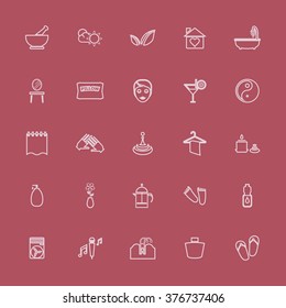 Massage line pink color icons, stock vector