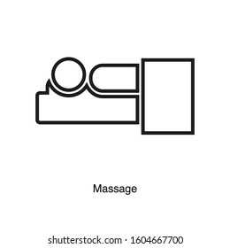 Massage linear icon vector on white background. Black icon illustration