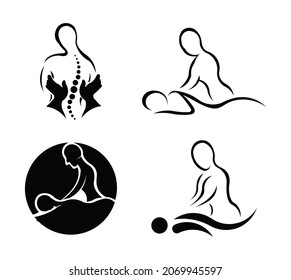 Massage logo ,Back Massage in Beauty Salon Physiotherapy Concept