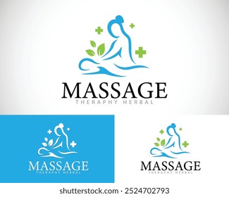 Logotipo de masaje Concepto de diseño creativo Naturaleza Salud Spa Belleza