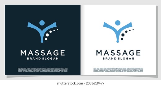 Logo de masaje con elemento creativo Vector Premium parte 1