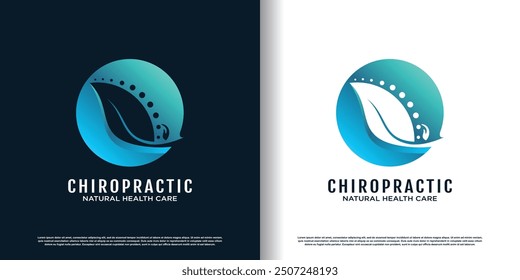 Massage logo design for back bone therapy with creative element Premium Vector