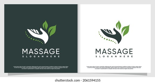 Massage logo design with creative concept Premium Vector