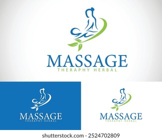 massage logo design creative nature care icon beauty spa