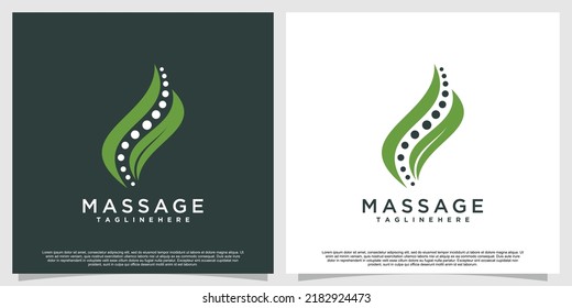Diseño de logotipo de masaje con estilo creativo único Vector Premium parte 2