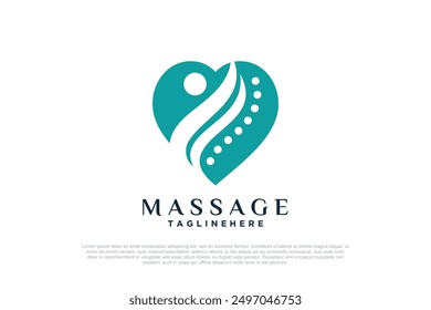 Massage logo design templates creative concept Premium Vector