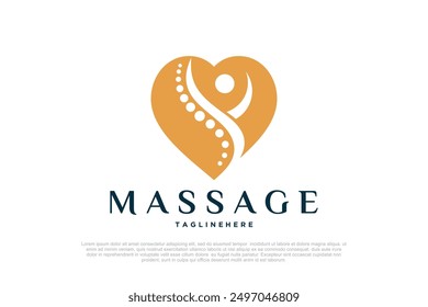Massage logo design templates creative concept Premium Vector