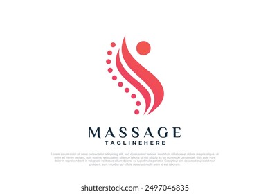 Massage logo design templates creative concept Premium Vector