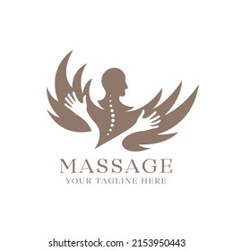 Massage logo. logo for a massage parlor or massage master. Vector illustration