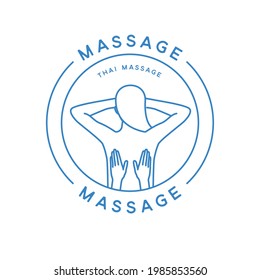 Massage logo. Thai massage label for beauty company