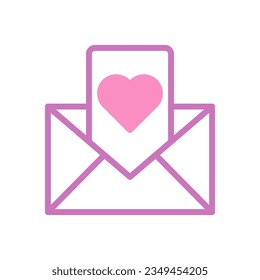 Massage love icon duotone purple pink style valentine illustration vector element and symbol perfect.