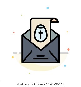 Massage, Mail, Easter, Holiday Abstract Flat Color Icon Template. Vector Icon Template background