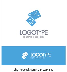 Massage, Mail, Egg, Easter Blue Solid Logo with place for tagline