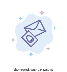 Massage, Mail, Egg, Easter Blue Icon on Abstract Cloud Background
