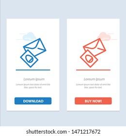 Massage, Mail, Egg, Easter  Blue and Red Download and Buy Now web Widget Card Template. Vector Icon Template background