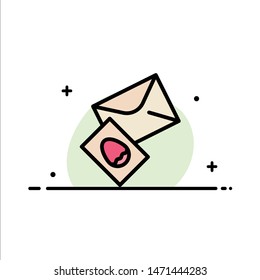 Massage, Mail, Egg, Easter  Business Flat Line Filled Icon Vector Banner Template