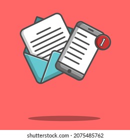massage mail and handphone vector illustration