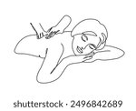Massage Minimalist Line Art Drawing. Continuous One Line Minimal Art Drawing of Massage. Trendy Minimalist Illustration. Vector EPS 10	