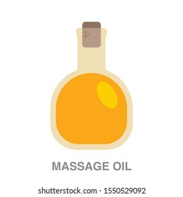 Massage oil flat icon on white transparent background. You can be used massage oil icon for several purposes.