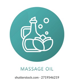 Relleno De Gradiente De Aceite De Masaje, Mini Icono De Ilustración Relacionado Con El Cuidado Personal, Tienda De Belleza, Cuidado Corporal Y Más. Uso Para El Concepto Moderno, Ui, Web Ux Y Desarrollo De App.