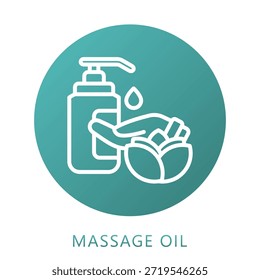 Relleno De Gradiente De Aceite De Masaje, Mini Icono De Ilustración Relacionado Con El Cuidado Personal, Tienda De Belleza, Cuidado Corporal Y Más. Uso Para El Concepto Moderno, Ui, Web Ux Y Desarrollo De App.