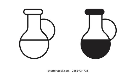 Icono de aceite de masaje. Versiones planas y de trazo. Elementos gráficos.