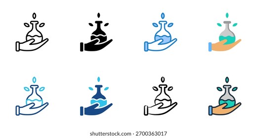 Conjunto de iconos de aceite de masaje colección de estilo múltiple 

