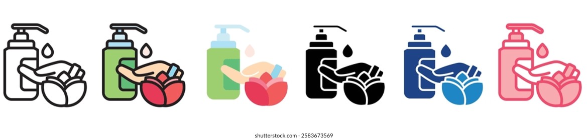 Massage Oil multi-style color icon, mini or small illustration, use for UI, UX, app and web development, digital or print. for health, beauty, personal care, body treatment.