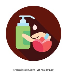 Massage Oil Rounded flat multi color. Vector EPS 10 for print, digital UI, UX kit, web and app development for health, personal care, body treatment and more.