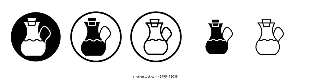 Massage oil vector icon set in black and white color.