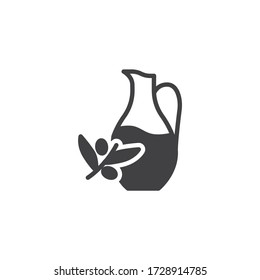 Massage olive oil vector icon. filled flat sign for mobile concept and web design. Spa essential oil glyph icon. Symbol, logo illustration. Vector graphics