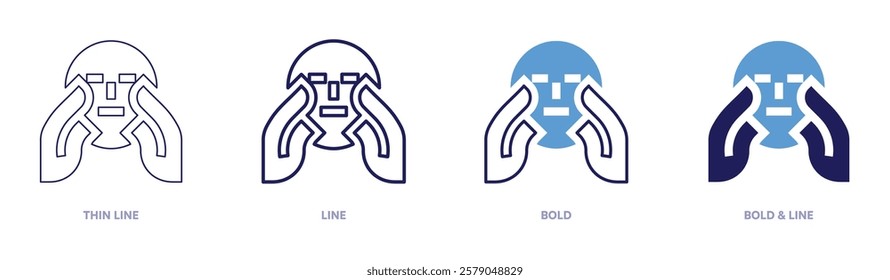 Massage packages icon in 4 different styles. Thin Line, Line, Bold, and Bold Line. Duotone style. Editable stroke.