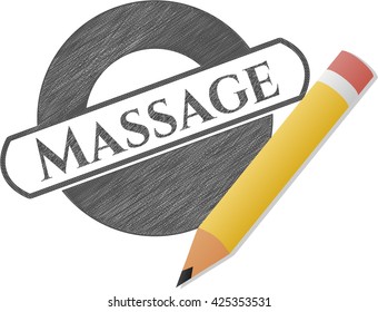 Massage pencil strokes emblem