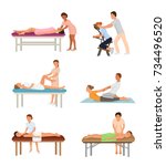 Massage procedure people beauty spa healthy lifestyle characters relaxation concept beautiful professional relax person vector illustration