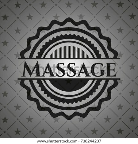 Massage realistic black emblem
