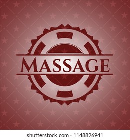 Massage red emblem. Vintage.
