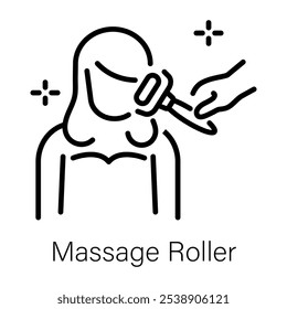 Massage roller icon in outline style