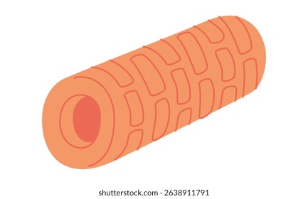 Massage roller, MFR. Sports equipment for training. Sports, fitness. Flat color is isolated. It is suitable for applications, websites, blogs training, yoga, health, rehabilitation, active lifestyle